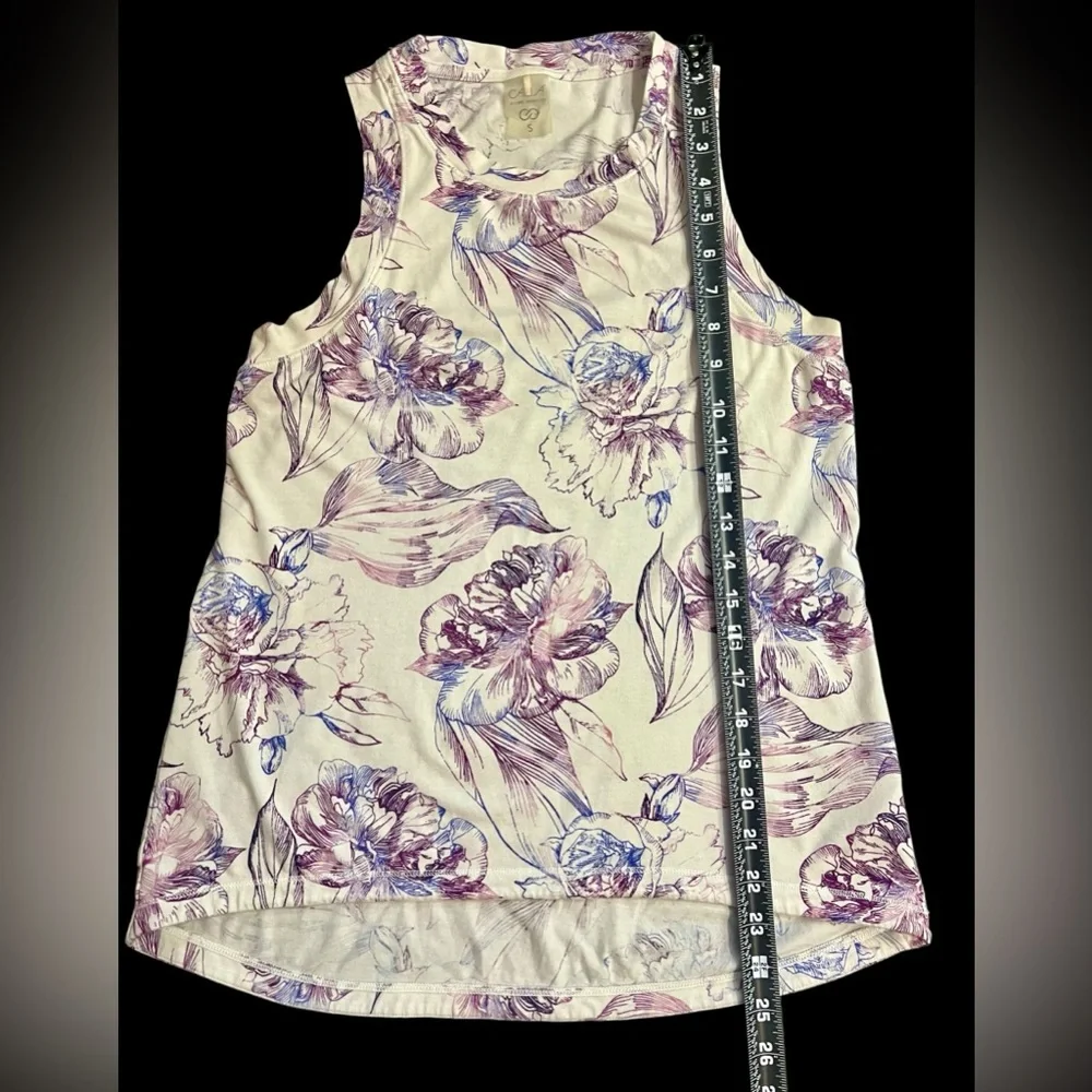 Calia by Carrie Underwood Purple Floral High Neck Sleeveless Tank Top Size Small